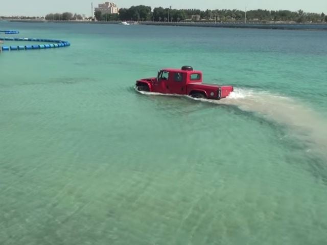 VIDEO: The Big Red Truck Versus The Big Red Sea