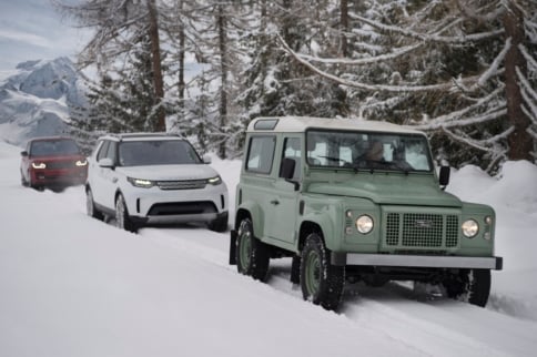 Land Rover Defender Outline in Snow Marks Brand's 70th Anniversary