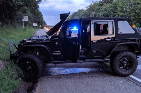 Video: Runaway Tire Demolishes Jeep Wrangler On Highway
