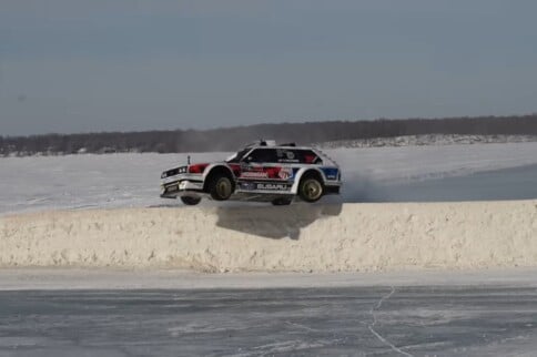 Travis Pastrana Attempts a 360 Jump on Ice Using His Family Huckster